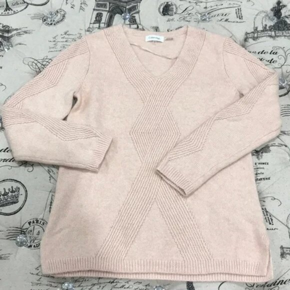 Calvin Klein V-Neck Stitch Tunic Sweater - Picture 2 of 6